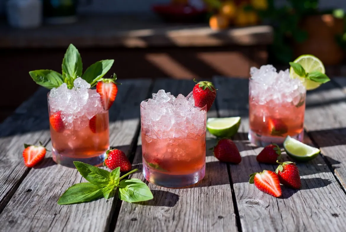 How to Make a Strawberry Basil Gin Smash